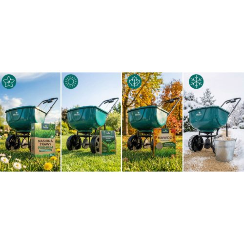 Fűmagvetőgép, kézi műtrágyaszóró, 27l, Plonos PL-981