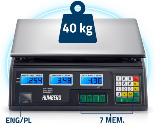 Elektronikus bolti mérleg 40 kg Humberg MH-190