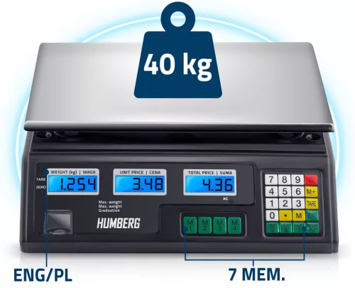 Elektronikus bolti mérleg 40 kg Humberg MH-190