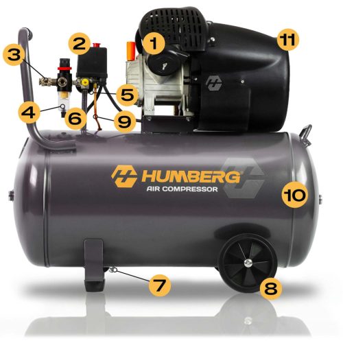 Légkompresszor olaj 100l 8 bar Humberg HM-257