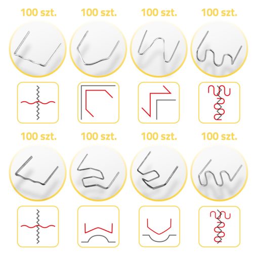 Kapcsok készlet műanyag hegesztőgéphez, 800 db Humberg