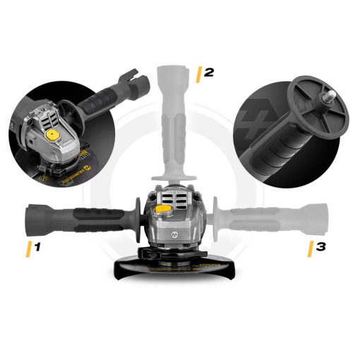 Diax 900W sarokcsiszoló, sebességszabályozás, 10 tárcsa, 125 mm, nagy teljesítményű sarokcsiszoló Humberg HM-410
