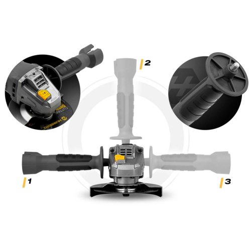 Diax 1200W sarokcsiszoló, sebességszabályozás, 10 tárcsa, 125 mm, nagy teljesítményű sarokcsiszoló Humberg HM-411