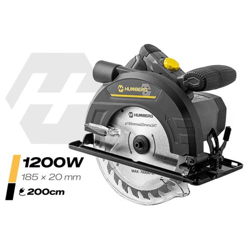 1200 W-os Humberg HM-420 körfűrész fához vezetőléccel és porelszívással