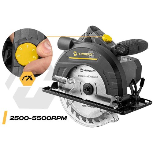 1200 W-os Humberg HM-420 körfűrész fához vezetőléccel és porelszívással