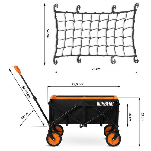 Összecsukható szállítókocsi hálóval, 100L - Humberg HM-513