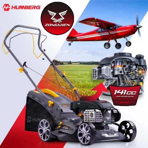40 cm-es 45 l-es Zongshen 141cc benzinmotoros fűnyíró + Humberg HM-600 olaj