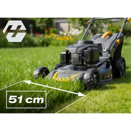 Benzines önjáró fűnyíró 51 cm-es 70 l-es Loncin 196cc + Humberg HM-601 olajjal
