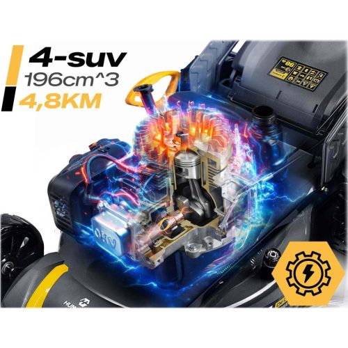 Benzines önjáró fűnyíró 51 cm-es 70 l-es Loncin 196cc + Humberg HM-601 olajjal