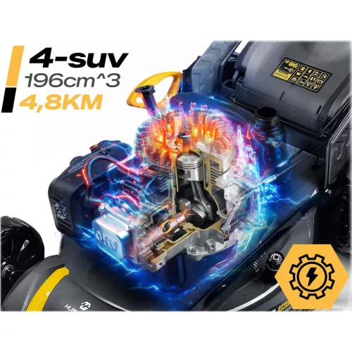 Benzines önjáró fűnyíró 51 cm-es 70 l-es Loncin 196cc + Humberg HM-601 olajjal