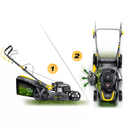 Benzines önjáró fűnyíró 51 cm-es 70 l-es Loncin 196cc + Humberg HM-601 olajjal