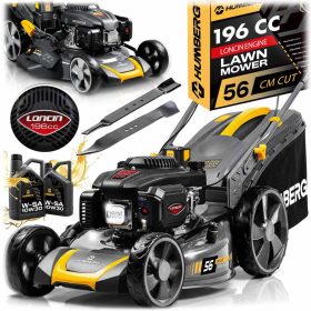   Benzinüzemű fűnyíró önjáró meghajtással 56 cm 70 l LONCIN 196cc + Humberg HM-602 olaj
