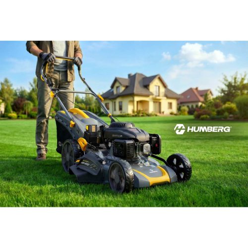 Benzinüzemű fűnyíró önjáró meghajtással 56 cm 70 l LONCIN 196cc + Humberg HM-602 olaj