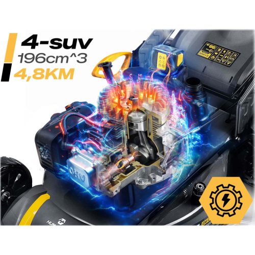 Benzinüzemű fűnyíró önjáró meghajtással 56 cm 70 l LONCIN 196cc + Humberg HM-602 olaj