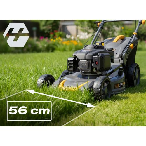 Benzinüzemű fűnyíró önjáró meghajtással 56 cm 70 l LONCIN 196cc + Humberg HM-602 olaj