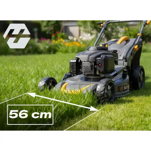 Benzinüzemű fűnyíró önjáró meghajtással 56 cm 70 l LONCIN 196cc + Humberg HM-602 olaj