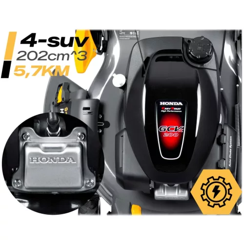Benzinmotoros fűnyíró önjáró meghajtással 51 cm 70 l Honda 202cc 5.7 LE + Humberg HM-603 olaj