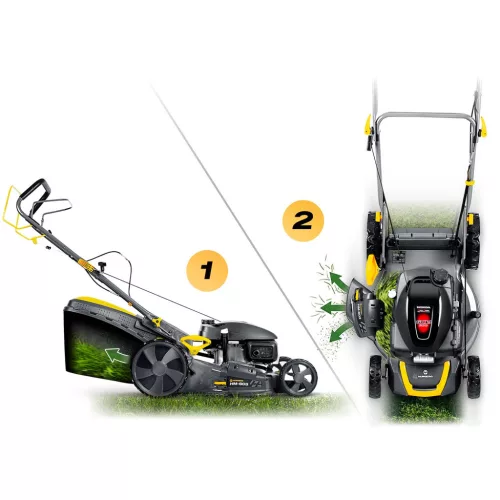Benzinmotoros fűnyíró önjáró meghajtással 51 cm 70 l Honda 202cc 5.7 LE + Humberg HM-603 olaj