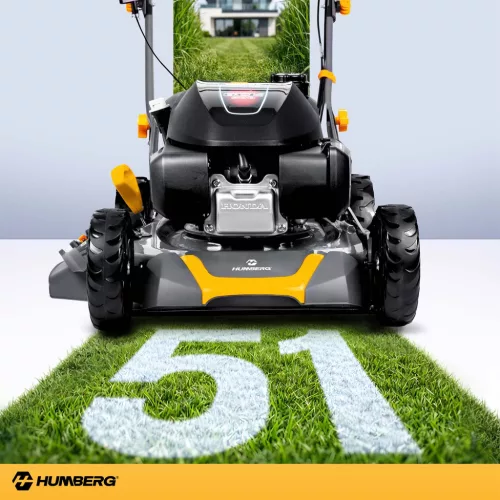 Benzinmotoros fűnyíró önjáró meghajtással 51 cm 70 l Honda 202cc 5.7 LE + Humberg HM-603 olaj