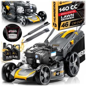   Benzinmotoros fűnyíró önjáróval 46 cm-es mulcsozással 70 l 140cc + Humberg HM-604 olajjal