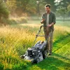 Benzinmotoros fűnyíró önjáróval 46 cm-es mulcsozással 70 l 140cc + Humberg HM-604 olajjal
