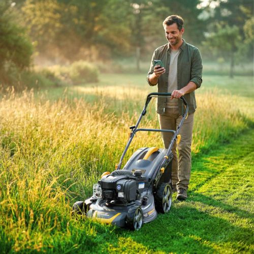 Benzinmotoros fűnyíró önjáróval 46 cm-es mulcsozással 70 l 140cc + Humberg HM-604 olajjal