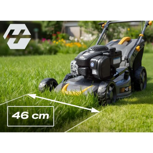 Benzinmotoros fűnyíró önjáróval 46 cm-es mulcsozással 70 l 140cc + Humberg HM-604 olajjal