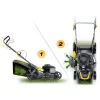 Benzinmotoros fűnyíró önjáróval 46 cm-es mulcsozással 70 l 140cc + Humberg HM-604 olajjal