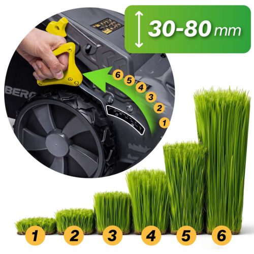 Benzinmotoros fűnyíró önjáróval 46 cm-es mulcsozással 70 l 140cc + Humberg HM-604 olajjal