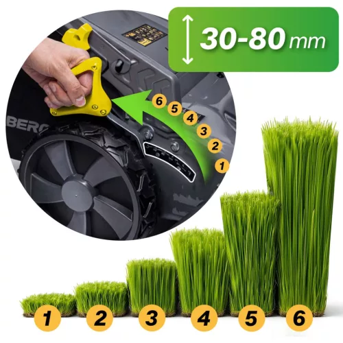 Benzinmotoros fűnyíró önjáróval 46 cm-es mulcsozással 70 l 140cc + Humberg HM-604 olajjal