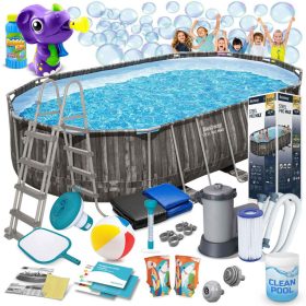 Keretes kerti medence 610 x 366 x 122 cm 18in1 Bestway 5611R