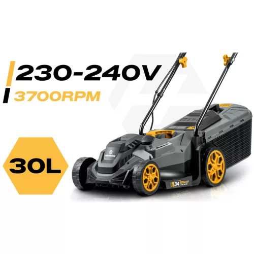 Könnyű és nagy teljesítményű elektromos fűnyíró szabályozható teljesítménnyel 1400 W 34 cm Humberg HM-612