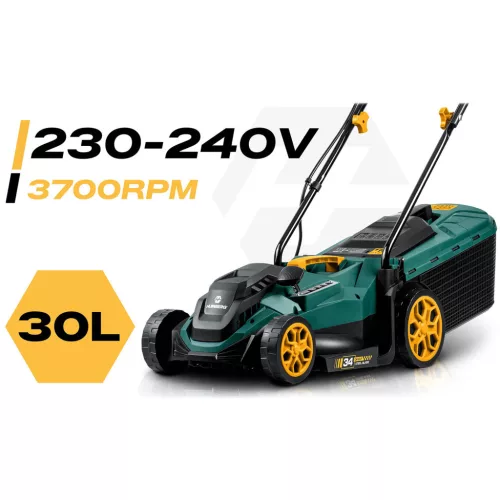 Könnyű és nagy teljesítményű elektromos fűnyíró szabályozható teljesítménnyel 1400 W 34 cm Humberg HM-612
