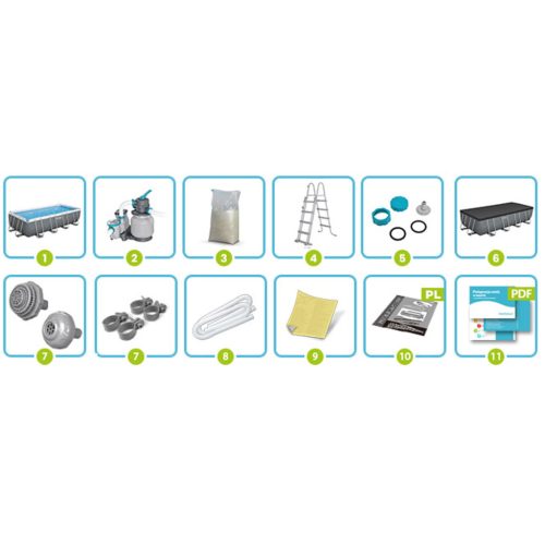 Keretes kerti medence 640 x 274 x 132 cm 12 az 1-ben Bestway 5612B