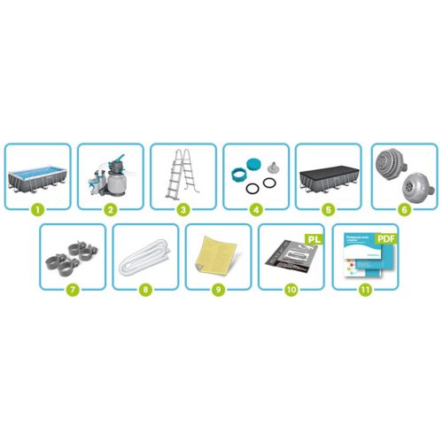 Keretes kerti medence 640 x 274 x 132 cm 11 az 1-ben Bestway 5612B