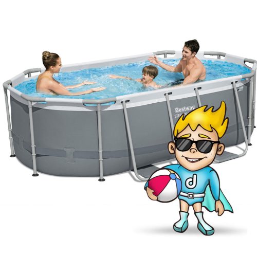 Keretes kerti medence 305 x 200 x 84 cm 17in1 Bestway 5614A + buborékos gép INGYEN