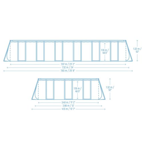 Keretes medencekert 732 x 366 x 132 cm 11 az 1-ben Bestway 561 kg