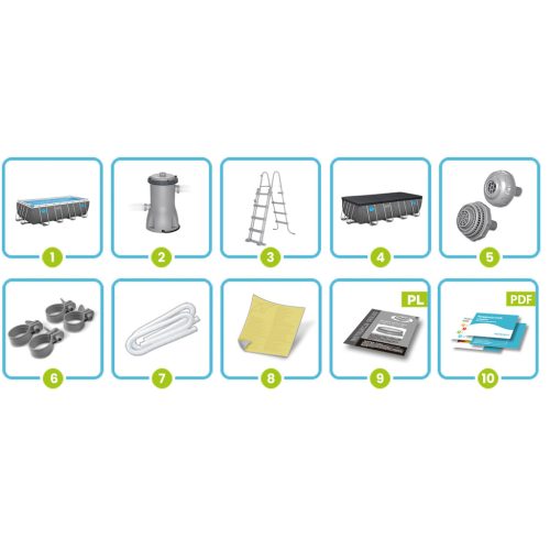 Keretes kerti medence 488 x 244 x 122 cm 10 az 1-ben Bestway 561 MB