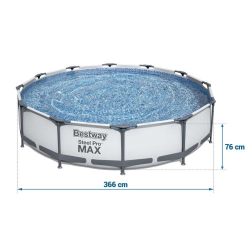 Keretes kerti medence 366 x 76 cm 16 az 1-ben Bestway 56416 + buborékgép INGYEN