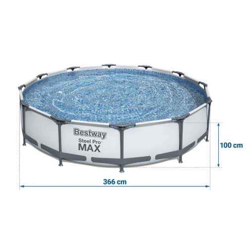 Keretes kerti medence 366 x 76 cm 16 az 1-ben Bestway 56416 + buborékgép INGYEN