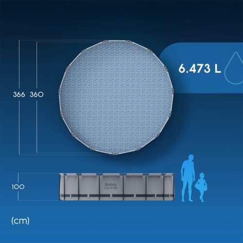 Keretes kerti medence 366 x 76 cm 9 az 1-ben Bestway 56416