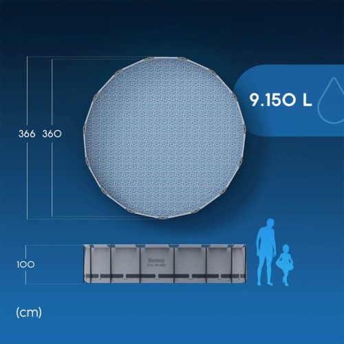 Keretes kerti medence 366 x 100 cm 10 az 1-ben Bestway 56418