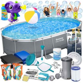   Keretes kerti medence 488 x 305 x 107 cm 18in1 Bestway 56448 + buborékgép INGYEN
