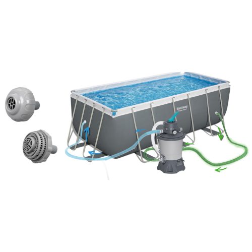 Keretes kerti medence 412x201x122 cm 17 az 1-ben Bestway 56457N