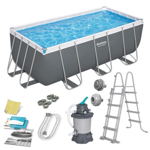 Keretes kerti medence 412 x 201 x 122 cm 10 az 1-ben BESTWAY 56457N