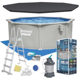   Basen ogrodowy panelowy całoroczny 366 x 122 cm 13w1 Bestawy 56574