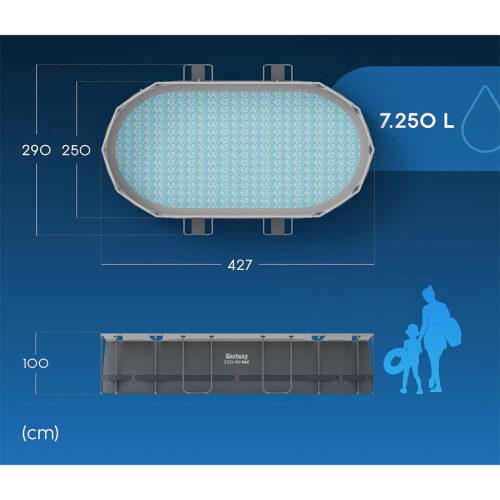 Keretes kerti medence 427 x 250 x 100 cm 18 az 1-ben Bestway 56620