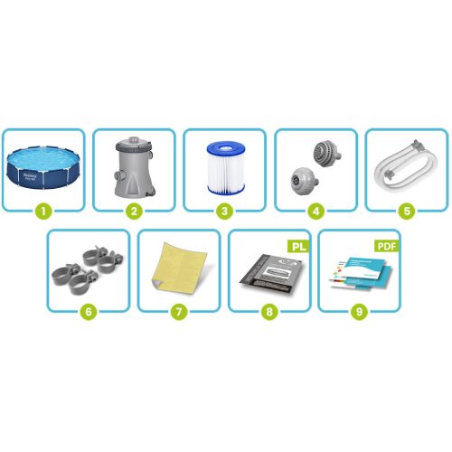 Keretes kerti medence 305 x 76 cm 8 az 1-ben Bestway 56679