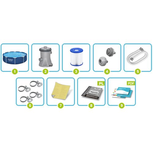 Keretes kerti medence 305 x 76 cm 8 az 1-ben Bestway 56679