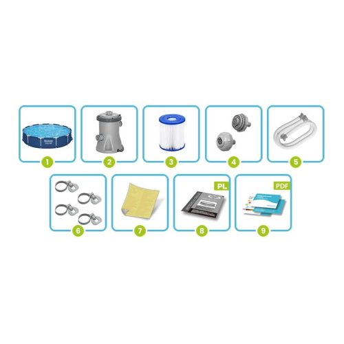 Keretes kerti medence 366 x 76 cm 7 az 1-ben Bestway 56681